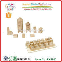 EZ1015 De boa qualidade 20 peças Forma geométrica Aprendendo blocos de madeira Set para crianças